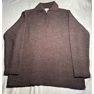 Imar Sweater Merinos Wool Acrylic 1/4 Zip Gray Mens Small